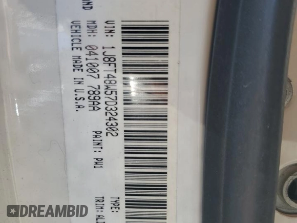 2007 Jeep Patriot Limited with VIN 1J8FT48W57D324302, listed as a Copart auction lot 47998675 with 225,080 mi miles and Salvage title. Bid and sale history available at DreamBid. Image 14.