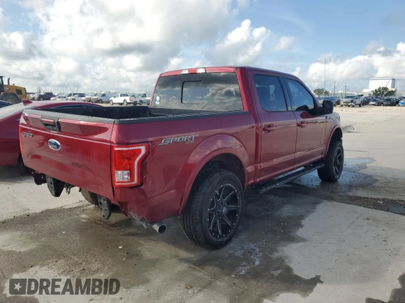 2017 Ford F-150 XL with VIN 1FTEW1EP1HFB19717, listed as a Copart auction lot 53440015 with 115,193 mi miles and Salvage title. Bid and sale history available at DreamBid. Image 3.