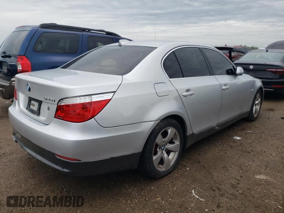 2008 BMW 5 Series 528i with VIN WBANU53518C113414, listed as a Copart auction lot 57770515 with 241,694 mi miles and Salvage title. Bid and sale history available at DreamBid. Image 3.