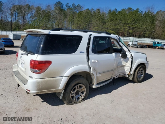 2007 Toyota Sequoia SR5 with VIN 5TDZT34A17S296107, listed as a Copart auction lot 47266185 with 0 mi miles and Salvage Title. Bid and sale history available at carsss.com. Image 3.