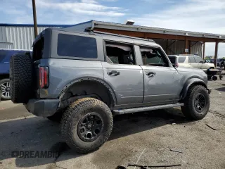 2023 Ford Bronco with VIN 1FMEE5DP5PLA85207, listed as a Copart auction lot 53865985 with 17,561 mi miles and Salvage title. Bid and sale history available at DreamBid. Image 3.