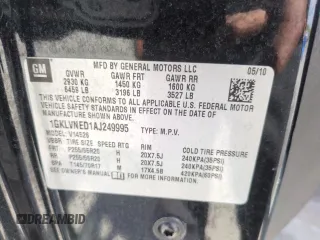 2010 GMC Acadia SLT2 with VIN 1GKLVNED1AJ249995, listed as a Copart auction lot 58370935 with Not provided miles and Salvage title. Bid and sale history available at DreamBid. Image 13.