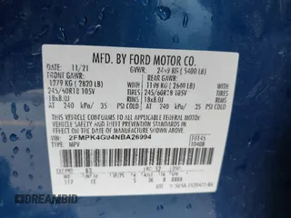 2022 Ford Edge SE with VIN 2FMPK4G94NBA26994, listed as a IAAI auction lot 42145261 with 50,327 mi miles and . Bid and sale history available at DreamBid. Image 9.