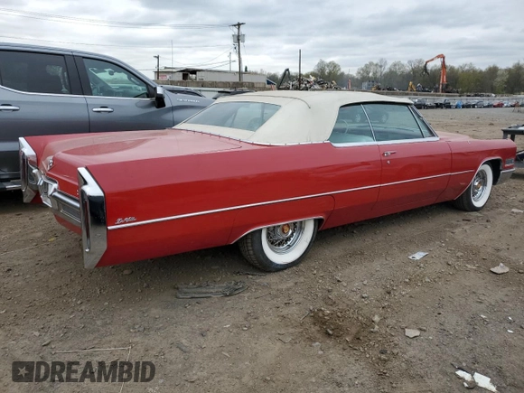 1966 Cadillac DeVille z VIN F6287812, wystawiony jako Copart lot #76001014 z przebiegiem 83 176 mil mil oraz Czysty tytuł • Clean title. Historia ofert i sprzedaży dostępna na DreamBid. Obrazek 3.