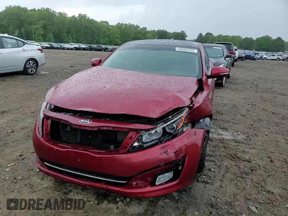 2015 Kia Optima SX Turbo with VIN 5XXGR4A60FG394038, listed as a Copart auction lot 54554755 with 141,410 mi miles and Salvage title. Bid and sale history available at DreamBid. Image 13.