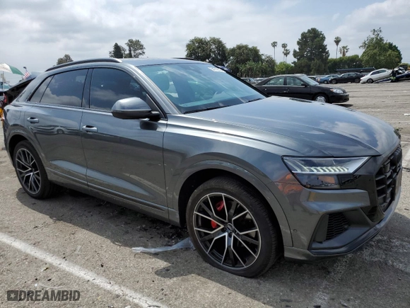 2021 Audi Q8 Premium Plus with VIN WA1EVAF13MD001455, listed as a Copart auction lot 54712313 with 30,394 mi miles. Bid and sale history available at carsss.com. Image 4.