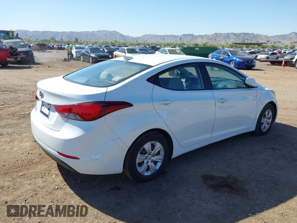 2016 Hyundai Elantra SE with VIN 5NPDH4AE7GH765831, listed as a IAAI auction lot 42095598 with 120,764 mi miles and . Bid and sale history available at DreamBid. Image 4.