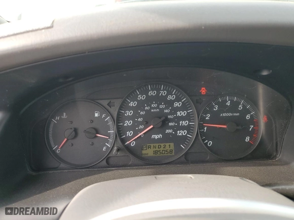 2001 Mazda MPV DX with VIN JM3LW28Y810203101, listed as a Copart auction lot 75053744 with 185,058 mi miles and Salvage Title. Bid and sale history available at carsss.com. Image 9.