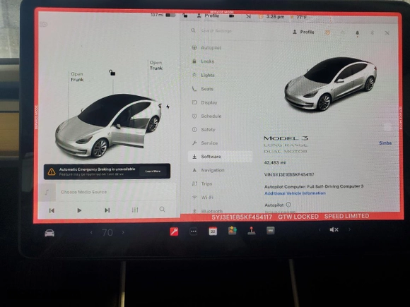 2019 Tesla Model 3 Long Range with VIN 5YJ3E1EB5KF454117, listed as a Copart auction lot 53352525 with 42,483 mi miles and Salvage Title. Bid and sale history available at carsss.com. Image 9.
