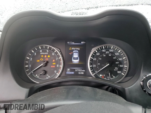 2018 Infiniti Q50 Luxe with VIN JN1EV7AR6JM441982, listed as a Copart auction lot 59939945 with 97,702 mi miles and Salvage title. Bid and sale history available at DreamBid. Image 9.