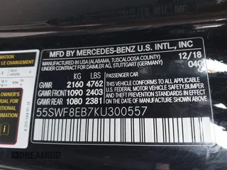 2019 Mercedes-Benz C 300 with VIN 55SWF8EB7KU300557, listed as a IAAI auction lot 41405666 with 72,238 mi miles and . Bid and sale history available at carsss.com. Image 9.