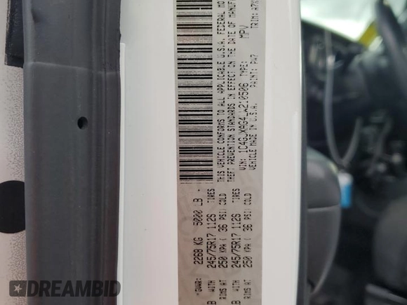 2020 Jeep Wrangler Sport with VIN 1C4GJXAG4LW210506, listed as a Copart auction lot 81745024 with 28,863 mi miles and Salvage title. Bid and sale history available at DreamBid. Image 12.