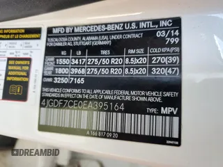 2014 Mercedes-Benz GL 450 z VIN 4JGDF7CE0EA395164, wystawiony jako Copart lot #51081185 z przebiegiem 92 321 mil mil oraz Szkody całkowita. Historia ofert i sprzedaży dostępna na DreamBid. Obrazek 15.