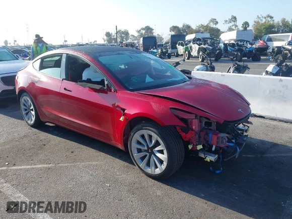 2023 Tesla Model 3 with VIN 5YJ3E1EA9PF695547, listed as a IAAI auction lot 40100334 with Not Provided miles and . Bid and sale history available at DreamBid. Image 1.