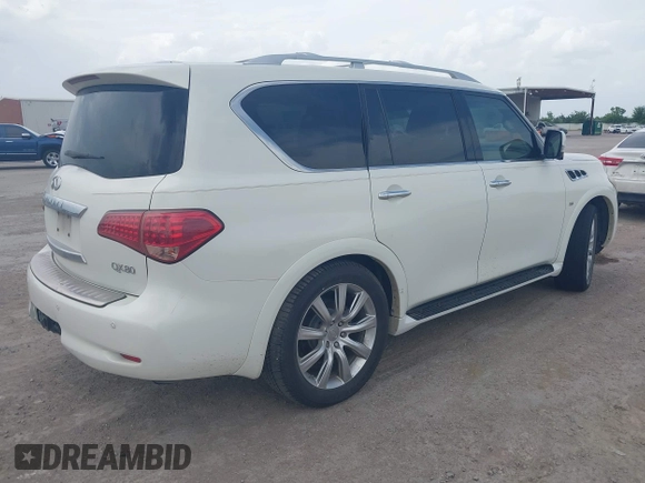2014 Infiniti QX80 with VIN JN8AZ2NF4E9552823, listed as a IAAI auction lot 42639923 with 176,732 mi miles and . Bid and sale history available at DreamBid. Image 4.