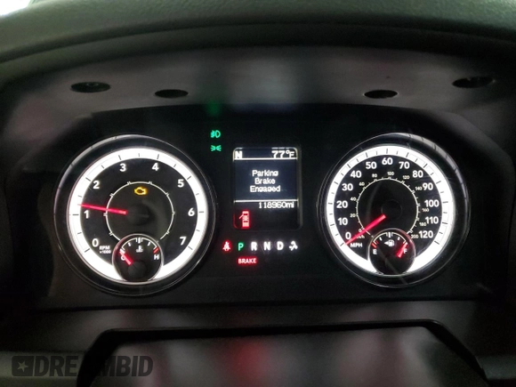 2018 Ram 1500 Express with VIN 1C6RR7FTXJS351180, listed as a Copart auction lot 50388915 with 118,960 mi miles and Salvage Title. Bid and sale history available at carsss.com. Image 9.