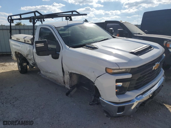 2024 Chevrolet Silverado 2500HD Work Truck with VIN 1GC0WLE79RF394369, listed as a Copart auction lot 76630484 with 0 mi miles and Salvage Title. Bid and sale history available at carsss.com. Image 4.
