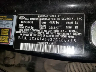 2018 Kia Optima LX с VIN 5XXGT4L33JG268768, выставлен на аукционе Copart как лот 53918815 с пробегом 61 206 миль миль и Списание • Salvage title. История ставок и продаж доступна на DreamBid. Изображение 12.