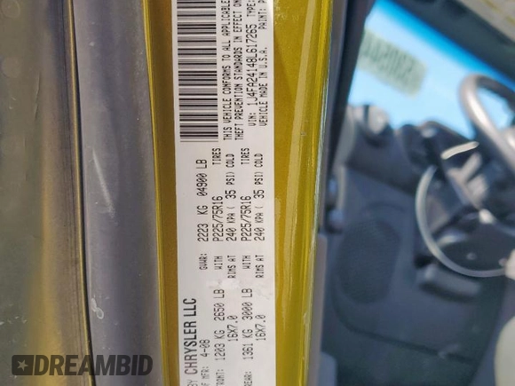 2008 Jeep Wrangler X with VIN 1J4FA24148L617265, listed as a Copart auction lot 53054495 with 143,270 mi miles and Salvage Title. Bid and sale history available at DreamBid. Image 12.