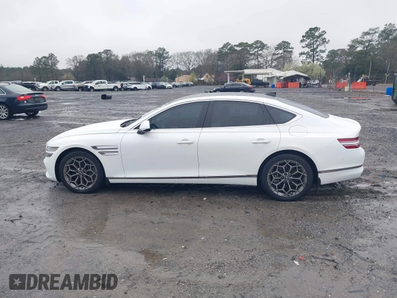 2022 Genesis G80 2.5T with VIN KMTGB4SCXNU112734, listed as a IAAI auction lot 41767129 with 25,008 mi miles. Bid and sale history available at carsss.com. Image 14.