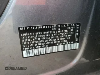 2014 Volkswagen Jetta SEL z VIN 3VWL17AJ9EM441590, wystawiony jako Copart lot #50995785 z przebiegiem Nie podano mil oraz Szkoda całkowita • Salvage title. Historia ofert i sprzedaży dostępna na DreamBid. Obrazek 13.