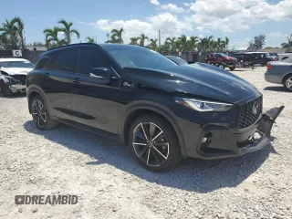 2023 Infiniti QX50 Sport with VIN 3PCAJ5FB0PF115250, listed as a Copart auction lot 56046004 with 17,100 mi miles and . Bid and sale history available at DreamBid. Image 4.