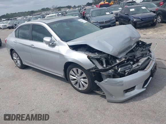 2013 Honda Accord Sdn EX-L with VIN 1HGCR2F82DA216638, listed as a IAAI auction lot 41955781 with 147,974 mi miles. Bid and sale history available at carsss.com. Image 1.