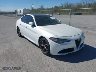 2017 Alfa Romeo Giulia Ti with VIN ZARFAECN0H7560749, listed as a IAAI auction lot 41674283 with 109,678 mi miles. Bid and sale history available at carsss.com. Image 1.
