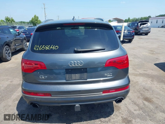 2015 Audi Q7 Premium Plus with VIN WA1LGAFEXFD026148, listed as a IAAI auction lot 42558640 with Not provided miles and . Bid and sale history available at DreamBid. Image 16.