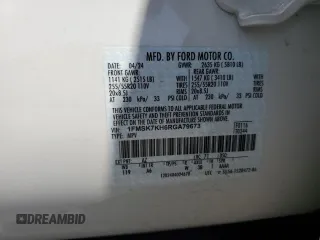 2024 Ford Explorer ST-Line с VIN 1FMSK7KH6RGA79673, выставлен на аукционе Copart как лот 56768055 с пробегом 14 878 миль миль и Списание • Salvage title. История ставок и продаж доступна на DreamBid. Изображение 13.