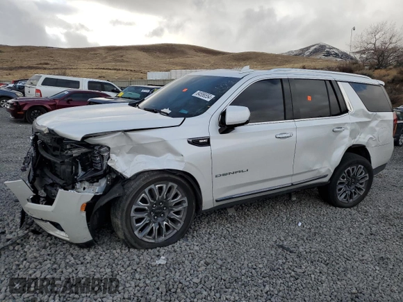 2023 GMC Yukon Denali Ultimate with VIN 1GKS2EKL9PR151260, listed as a Copart auction lot 84556554 with 0 mi miles and Salvage Title. Bid and sale history available at carsss.com. Image 1.