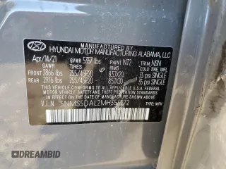 2021 Hyundai Santa Fe Calligraphy with VIN 5NMS5DAL2MH356272, listed as a Copart auction lot 49246385 with 33,528 mi miles and Salvage Title. Bid and sale history available at carsss.com. Image 14.