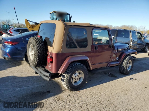 2001 Jeep Wrangler Sahara with VIN 1J4FA59S41P337699, listed as a Copart auction lot 80493224 with 143,036 mi miles and Salvage Title. Bid and sale history available at carsss.com. Image 3.