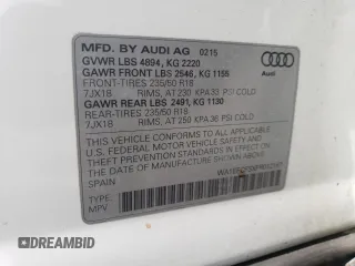 2015 Audi Q3 2.0T Premium Plus with VIN WA1EFCFSXFR012167, listed as a Copart auction lot 50180903 with 119,024 mi miles. Bid and sale history available at carsss.com. Image 13.