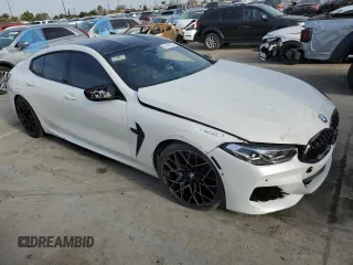 2020 BMW M8 Competition with VIN WBSGV0C06LCE13907, listed as a Copart auction lot 51108195 with 24,506 mi miles and Salvage Title. Bid and sale history available at carsss.com. Image 4.