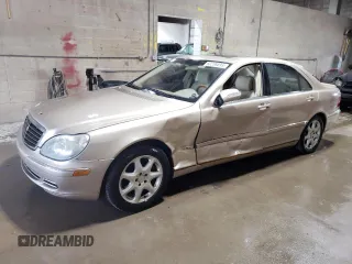 2004 Mercedes-Benz S 500 with VIN WDBNG84JX4A402187, listed as a Copart auction lot 62238895 with 105,514 mi miles and Non repairable. Bid and sale history available at DreamBid. Image 1.