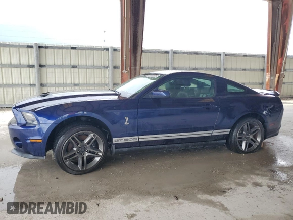 2010 Ford Mustang GT500 with VIN 1ZVBP8JSXA5160889, listed as a Copart auction lot 69408854 with 64,588 mi miles and Salvage title. Bid and sale history available at DreamBid. Image 1.