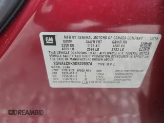 2016 Chevrolet Equinox LT with VIN 2GNALCEK9G6226974, listed as a Copart auction lot 45970575 with Not Provided miles and Salvage Title. Bid and sale history available at DreamBid. Image 15.