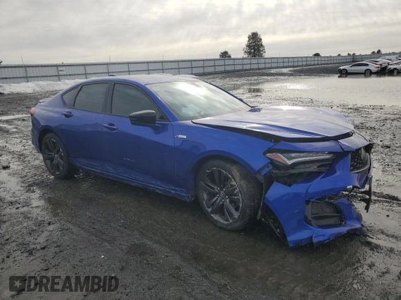 2021 Acura TLX w/A-Spec Package with VIN 19UUB5F59MA008532, listed as a Copart auction lot 46647805 with 17,468 mi miles and Salvage Title. Bid and sale history available at carsss.com. Image 4.