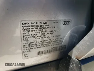 2023 Audi SQ5 Premium Plus with VIN WA1B4AFY0P2143894, listed as a Copart auction lot 59869514 with 10,606 mi miles and Salvage Title. Bid and sale history available at carsss.com. Image 13.