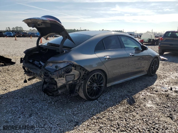 2023 Mercedes-Benz CLA with VIN W1K5J5BB9PN413858, listed as a Copart auction lot 83826574 with 30,173 mi miles and Salvage Title. Bid and sale history available at carsss.com. Image 3.