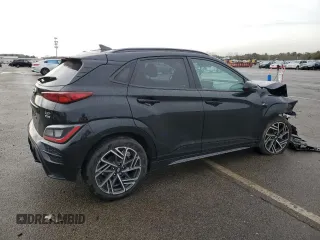 2023 Hyundai Kona N Line with VIN KM8K3CA36PU944250, listed as a Copart auction lot 42755615 with 16,417 mi miles and Salvage Title. Bid and sale history available at carsss.com. Image 3.