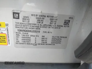2016 Chevrolet Traverse LT с VIN 1GNKRGKD0GJ205319, выставлен на аукционе IAAI как лот 42198700 с пробегом 118 244 миль миль и . История ставок и продаж доступна на DreamBid. Изображение 9.
