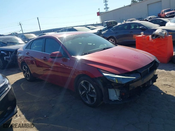 2022 Hyundai Elantra Hybrid Limited with VIN KMHLN4AJ2NU024213, listed as a IAAI auction lot 41643493 with 46,135 mi miles. Bid and sale history available at carsss.com. Image 1.