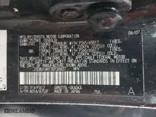 2007 Toyota 4Runner SR5 with VIN JTEBU14R170126837, listed as a Copart auction lot 51834195 with 249,330 mi miles and Salvage Title. Bid and sale history available at carsss.com. Image 13.