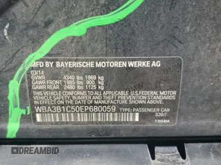2014 BMW 3 Series 320i with VIN WBA3B1C50EP680059, listed as a Copart auction lot 53445255 with 140,233 mi miles and Salvage Title. Bid and sale history available at carsss.com. Image 12.