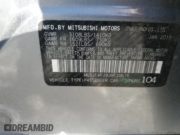 2018 Mitsubishi Mirage G4 SE with VIN ML32F4FJ9JHF10676, listed as a Copart auction lot 83882124 with 80,112 mi miles and Salvage Title. Bid and sale history available at carsss.com. Image 12.