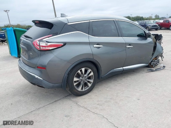 2017 Nissan Murano SL with VIN 5N1AZ2MG4HN143623, listed as a IAAI auction lot 41410362 with 120,035 mi miles. Bid and sale history available at carsss.com. Image 4.