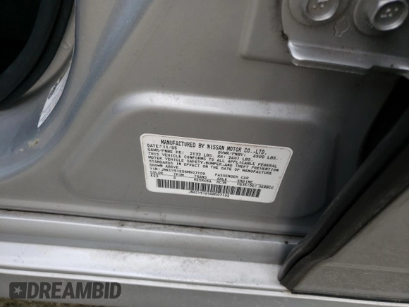 2006 Infiniti G35 with VIN JNKCV51E56M507109, listed as a Copart auction lot 79678723 with 103,793 mi miles and Salvage Title. Bid and sale history available at DreamBid. Image 12.