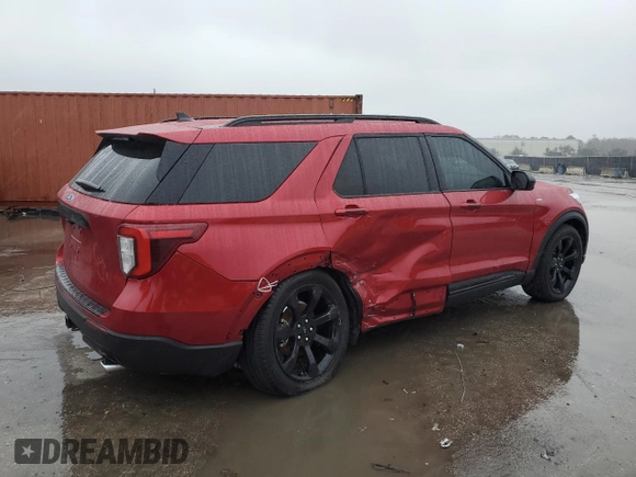 2023 Ford Explorer ST-Line with VIN 1FMSK7KH1PGB70928, listed as a Copart auction lot 42332265 with 16,971 mi miles and Salvage Title. Bid and sale history available at carsss.com. Image 3.